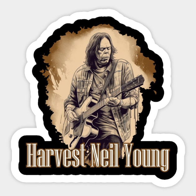 Harvest Neil Young Sticker by Pixy Official